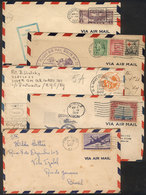 919 UNITED STATES: 5 Airmail Covers Used Between 1929 And 1947, Interesting! - Marcofilie