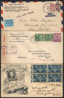 922 UNITED STATES: 3 Covers Sent To Brazil And Australia Between 1936 And 1947 With Interesting Postages And Censor Labe - Poststempel