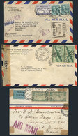 925 UNITED STATES: 3 Covers Sent To Brazil Between 1939 And 1945, Interesting Postages And Censor Marks, Including One W - Storia Postale