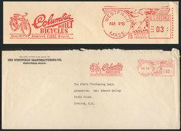 927 UNITED STATES: Cover Used On 8/MAR/1955 With Machine Cancel With Advertising Slogan, Topic BICYCLES, VF Quality! - Marcofilie