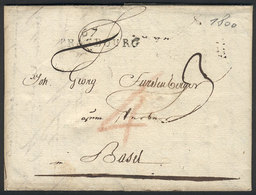 932 FRANCE: Entire Letter Sent From STRASBOURG To Basel On 23/JUN/1800, VF And Interesting! - Sonstige & Ohne Zuordnung