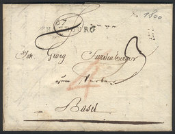 932 FRANCE: Entire Letter Sent From STRASBOURG To Basel On 23/JUN/1800, VF And Interesting! - Andere & Zonder Classificatie