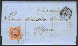 934 FRANCE: Entire Letter Dated Marseille 22/JA/1857 And Sent To Agen, Franked With 40c. Napoleon (Sc.18) With "ML 1°" C - Sonstige & Ohne Zuordnung