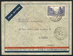 950 FRANCE: Airmail Cover Sent From Paris To Brazil On 30/JA/1932 Franked With 10Fr., VF Quality! - Altri & Non Classificati