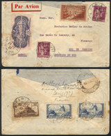 958 FRANCE: Airmail Cover Sent From Paris To Rio De Janeiro On 27/JUL/1937 Franked With 79.80Fr. Including The 50Fr. Bur - Sonstige & Ohne Zuordnung