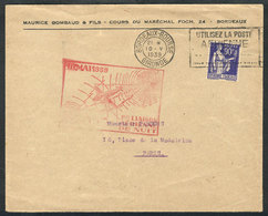 960 FRANCE: 20/MAY/1939 Bordeaux - Paris: First Night Flight, Cover Of VF Quality! - Sonstige & Ohne Zuordnung