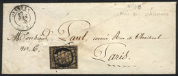965 FRANCE: Cover Sent From Poissons To Paris On 27/JUN/1950, Franked By Sc.3b (20c. Black On Bistre), Fine Quality, Rar - Altri & Non Classificati