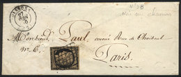 965 FRANCE: Cover Sent From Poissons To Paris On 27/JUN/1950, Franked By Sc.3b (20c. Black On Bistre), Fine Quality, Rar - Autres & Non Classés