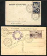 967 FRANCE: Cover And Postcard With Special Cancel CONGRES DU PARLAMENT - VERSAILLES - 23/DE/1953, Light Spots, Interest - Altri & Non Classificati