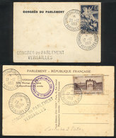 967 FRANCE: Cover And Postcard With Special Cancel CONGRES DU PARLAMENT - VERSAILLES - 23/DE/1953, Light Spots, Interest - Otros & Sin Clasificación