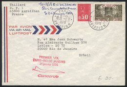 970 FRANCE: 21/AP/1976 CONCORDE First Flight Paris - Rio, VF Quality! - Sonstige & Ohne Zuordnung