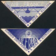 982 FRANCE: 2 Interesting Cinderellas Of Air France "100% Airmail - 4 Days To Europe", Very Nice! - Otros & Sin Clasificación