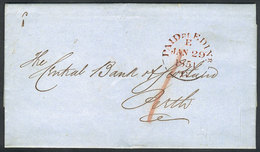 986 GREAT BRITAIN: Entire Letter Sent From EDINBURGH To Perth On 29/JA/1851, With Rimless Datestamp "PAID AT EDINr. - E  - Officials