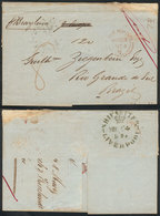 988 GREAT BRITAIN: 23/MAR/1854 Liverpool - Rio Grande Do Sul: Entire Letter Datestamped "LIVERPOOL - PAID" In Lilac-red, - Officials