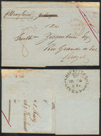 988 GREAT BRITAIN: 23/MAR/1854 Liverpool - Rio Grande Do Sul: Entire Letter Datestamped "LIVERPOOL - PAID" In Lilac-red, - Service