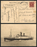 998 GREAT BRITAIN: PC With View Of Ship "Andalucia Star" Sent To Sao Paulo On 17/JA/1936, Dispatched At Sea From The Shi - Officials