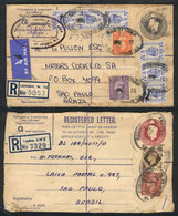 1003 GREAT BRITAIN: Registered Cover Sent From London To Brazil In AP/1953 With Nice Postage, Also A Registered Cover Fr - Dienstmarken
