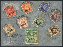 1009 GREAT BRITAIN - M.E.F.: Sc.1/9, 1942/3 Complete Set Of 9 Overprinted Values On A Cover Postmarked BANGHAZI 9/MAR/19 - Altri & Non Classificati