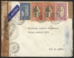 1017 GUADELOUPE: Airmail Cover Sent From Pointe A Pitre To Rio De Janeiro (Brazil) On 29/JA/1942 Franked With 16,50Fr.,  - Autres & Non Classés