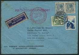 1023 NETHERLANDS: Airmail Cover Sent From Eindhoven To Rio De Janeiro On 28/AU/1935 By Germany DLH, Interesting! - Otros & Sin Clasificación