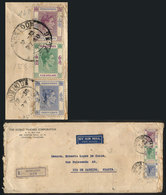 1026 HONG KONG: Registered Airmail Cover Sent From Kowloon To Rio De Janeiro (Brazil) On 27/AU/1948, Franked With $15.30 - Otros & Sin Clasificación