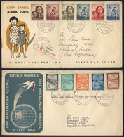 1043 INDONESIA: 2 FDC Covers Sent To Argentina In 1958, Very Thematic! - Indonesia
