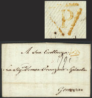 1049 ITALY: Entire Letter Dated 20/JUL/1778 Sent To Genova, Marked With Red "P" Inside Triangle, Excellent Quality! - Non Classificati