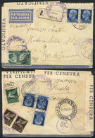 1059 ITALY: Registered Airmail Cover Sent From Paola To Rio De Janeiro On 30/JUL/1941 Franked With 12.50L., Interesting  - Non Classificati