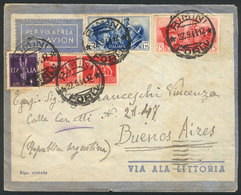1060 ITALY: Airmail Cover Sent By LATI From Rimini To Buenos Aires On 27/SE/1941 Franked With 13L., With Censor Label On - Ohne Zuordnung