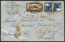 1062 ITALY: Airmail Cover Sent From Ancona To Brazil On 19/MAY/1949, Franked With 160L. Including The Sassone 600 (Cente - Zonder Classificatie