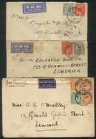 1075 KENYA: 3 Airmail Covers Sent From Muhoroni And Eldoret To Ireland In 1933, Interesting! - Kenya & Oeganda