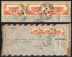 1086 MARTINIQUE: Airmail Cover Sent From Fort De France To Rio De Janeiro (Brazil) On 3/AP/1942, Franked By Sc.172 Strip - Andere & Zonder Classificatie