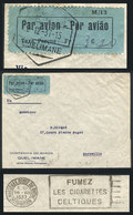 1090 MOZAMBIQUE: 8/DE/1937 Quelimane - France: Airmail Cover Franked With Provisional Label, And Arrival Backstamp Of Ma - Mozambico