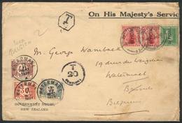 1095 NEW ZEALAND: Official Cover Sent From Wellington To Belgium On 5/MAY/1925, Franked With Official Stamps, In Bruxell - Other & Unclassified