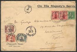 1095 NEW ZEALAND: Official Cover Sent From Wellington To Belgium On 5/MAY/1925, Franked With Official Stamps, In Bruxell - Otros & Sin Clasificación