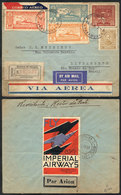 1100 PARAGUAY: Registered Airmail Cover Sent From Asunción To Livramento (Brazil) On 19/SE/1934 With Nice Multicolored P - Paraguay