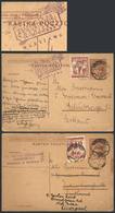 1109 POLAND: 2 Postal Card Sent To Scotland In 1939, One With Interesting Violet Handstamp Commemorating The 20th Annive - Altri & Non Classificati