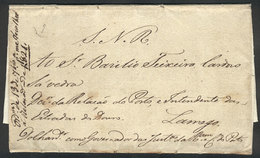 1117 PORTUGAL: Folded Cover Mailed By The National Service From Porto To Lamego On 13/SE/1821, Excellent Quality! - Other & Unclassified