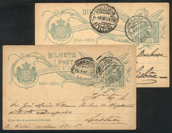 1120 PORTUGAL: 2 Postal Cards Sent To Lisboa On 11/JUL And 4/AU/1906, Both With Interesting Mark: AMBULANCIA LESTE II",  - Other & Unclassified