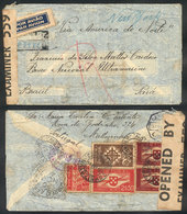 1125 PORTUGAL: Registered Airmail Cover Sent To Pará (Brazil) On 14/NO/1940 With Interesting Postage Affixed On Back And - Autres & Non Classés