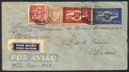 1126 PORTUGAL: Airmail Stationery Envelope Of 3.50E. + Additional Postage (total 10E.), Sent From Lisboa To Rio De Janei - Other & Unclassified