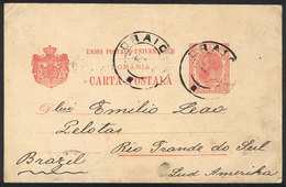 1130 ROMANIA: Postal Card Sent From Craiova To Brazil On 11/OC/1904, VF Quality, Rare Destination! - Other & Unclassified