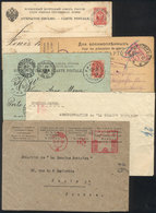 1132 RUSSIA: Group Of 5 Covers And Cards Used Between 1888 And 1932, Interesting! - Other & Unclassified