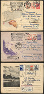 1138 RUSSIA: 3 Registered Covers (2 With Illustrated Postal Stationeries) Sent To Brazil In 1960, Very Nice! - Otros & Sin Clasificación