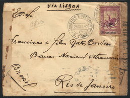 1147 SAO TOMÉ AND PRÍNCIPE: Cover Sent From Sao Tome To Rio De Janeiro On 26/SE/1942 Franked With 50c., Double Censorshi - Sao Tomé Y Príncipe