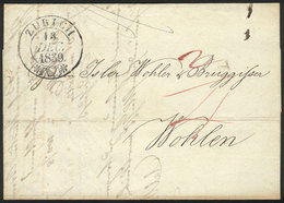 1158 SWITZERLAND: Entire Letter Sent From ZURICH To Wohlen On 13/DE/1839, VF Quality! - Other & Unclassified