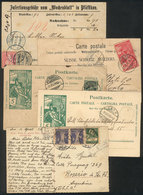 1162 SWITZERLAND: 1 Receipt + 4 Cards (postal Card Or PC) Used Between 1881 And 1926, Interesting Group! - Autres & Non Classés