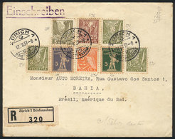 1172 SWITZERLAND: Registered Cover Sent From Zürich To Brazil On 12/JUL/1937, Very Nice Postage! - Otros & Sin Clasificación