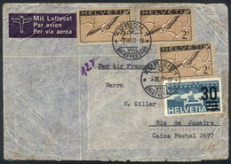 1173 SWITZERLAND: Airmail Cover Sent From Zürich To Rio De Janeiro On 3/SE/1937 By Air France Franked With 6.30Fr., Very - Altri & Non Classificati