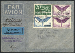 1174 SWITZERLAND: Airmail Cover Sent From Langnau To Rio De Janeiro On 10/OC/1938 By Air France Franked With 2.30Fr., VF - Autres & Non Classés